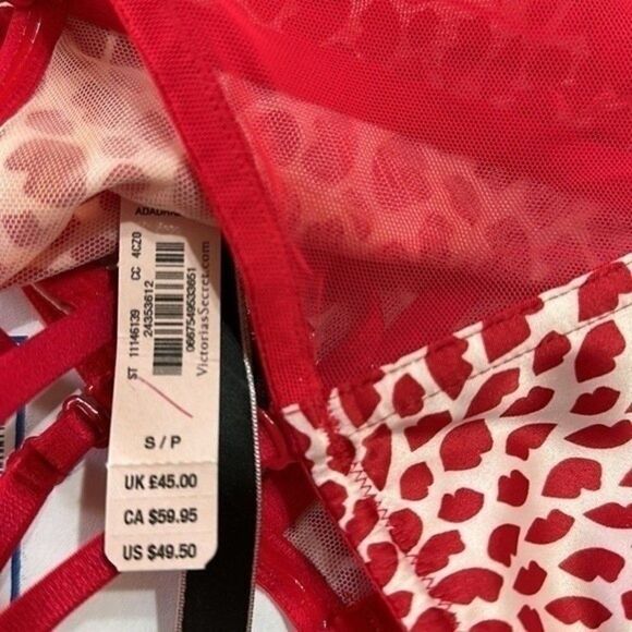 NWT VICTORIA'S SECRET VERY SEXY UNLINED RED LIPS BUSTIER SMALL - Picture 6 of 9